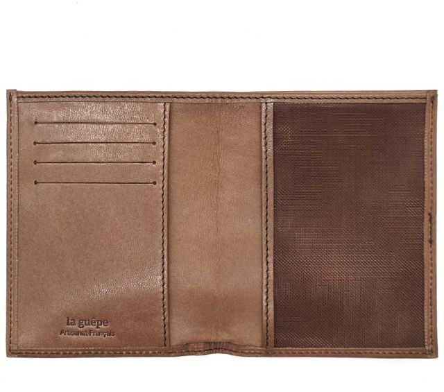 La Guêpe - Petite Maroquinerie - Fin portefeuille "Luxe" en cuir marron protège l'essentiel - 12 cm - PM-021-01