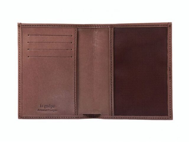 La Guêpe - Petite Maroquinerie - Fin portefeuille "Luxe" en cuir marron protège l'essentiel - 12 cm - PM-021-01