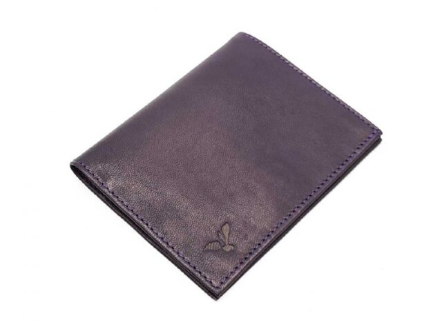 La Guêpe - Petite Maroquinerie - Fin portefeuille "Luxe" en cuir myrtille protège l'essentiel - 12 cm - PM-021-01