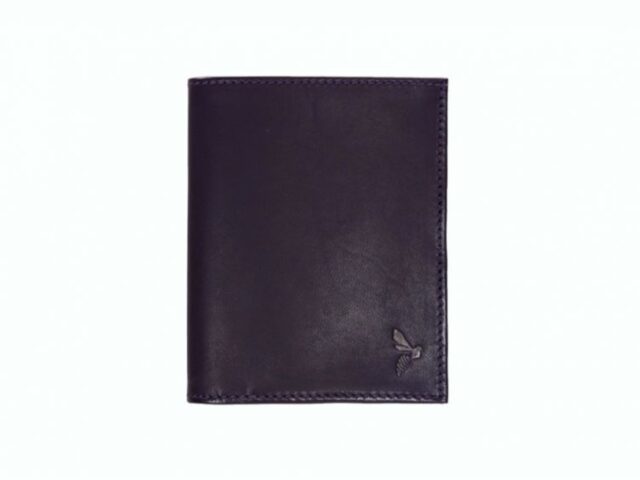 La Guêpe - Petite Maroquinerie - Fin portefeuille "Luxe" en cuir myrtille protège l'essentiel - 12 cm - PM-021-01