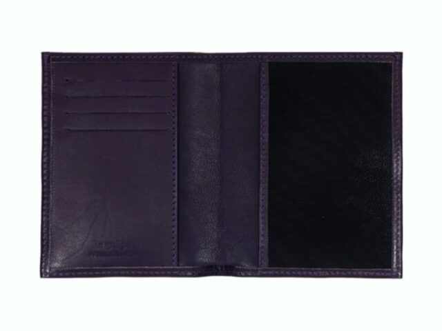 La Guêpe - Petite Maroquinerie - Fin portefeuille "Luxe" en cuir myrtille protège l'essentiel - 12 cm - PM-021-01