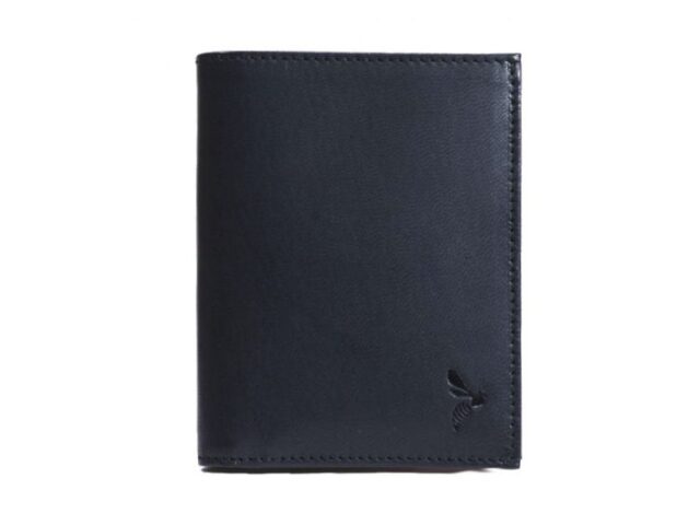 La Guêpe - Petite Maroquinerie - Fin portefeuille "Luxe" en cuir noir protège l'essentiel - 12 cm - PM-021-01