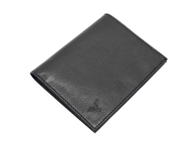 La Guêpe - Petite Maroquinerie - Fin portefeuille "Luxe" en cuir noir protège l'essentiel - 12 cm - PM-021-01