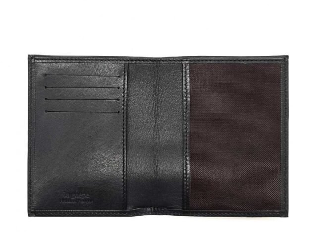 La Guêpe - Petite Maroquinerie - Fin portefeuille "Luxe" en cuir noir protège l'essentiel - 12 cm - PM-021-01