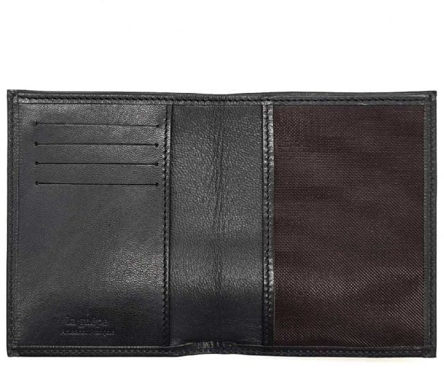 La Guêpe - Petite Maroquinerie - Fin portefeuille "Luxe" en cuir noir protège l'essentiel - 12 cm - PM-021-01