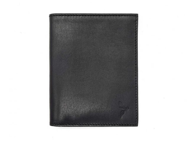 La Guêpe - Fin portefeuille “Luxe” en cuir noir protège l’essentiel – 12 cm – PM-021-01
