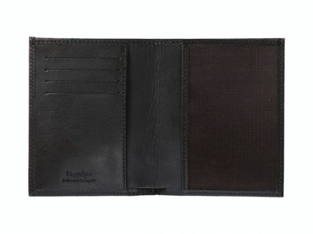 La Guêpe - Petite Maroquinerie - Fin portefeuille "Luxe" en cuir noir protège l'essentiel - 12 cm - PM-021-01