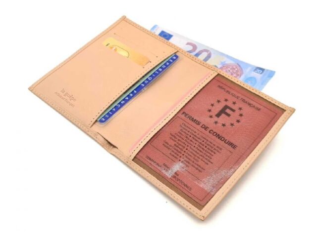 La Guêpe - Petite Maroquinerie - Fin portefeuille "Luxe" en cuir nude protège l'essentiel - 12 cm - PM-021-01