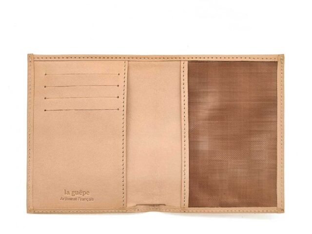 La Guêpe - Petite Maroquinerie - Fin portefeuille "Luxe" en cuir nude protège l'essentiel - 12 cm - PM-021-01