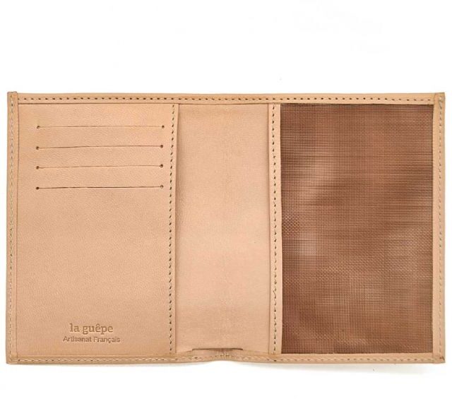 La Guêpe - Petite Maroquinerie - Fin portefeuille "Luxe" en cuir nude protège l'essentiel - 12 cm - PM-021-01