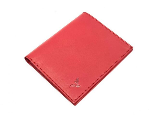 La Guêpe - Petite Maroquinerie - Fin portefeuille "Luxe" en cuir rouge protège l'essentiel - 12 cm - PM-021-01