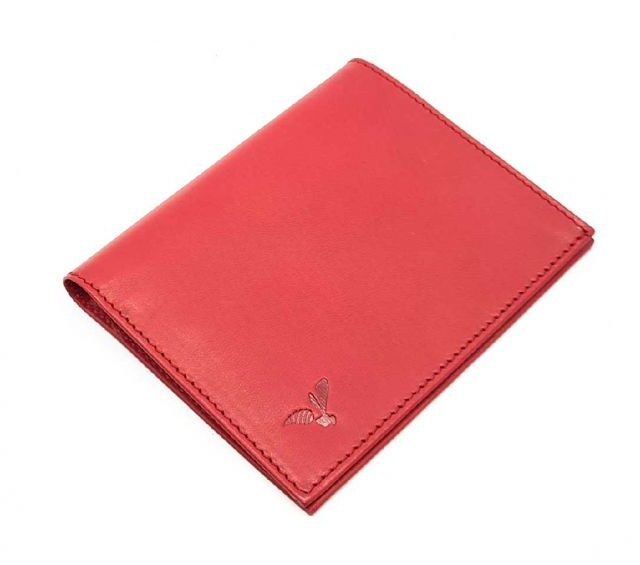 La Guêpe - Petite Maroquinerie - Fin portefeuille "Luxe" en cuir rouge protège l'essentiel - 12 cm - PM-021-01