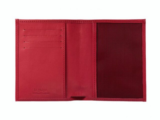 La Guêpe - Petite Maroquinerie - Fin portefeuille "Luxe" en cuir rouge protège l'essentiel - 12 cm - PM-021-01