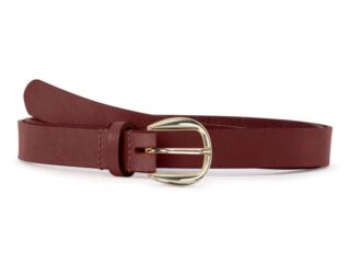 Fine ceinture cuir cannelle, boucle féminine, arrondie, dorée – 25mm – 4112 Choisir par la marque La Guêpe La Guêpe - Fine ceinture cuir cannelle, boucle féminine, arrondie, dorée – 25mm – 4112 Choisir