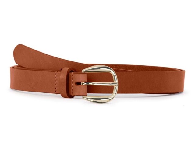 La Guêpe - Fine ceinture cuir gold, boucle féminine, arrondie, dorée – 25mm – 4112 Choisir