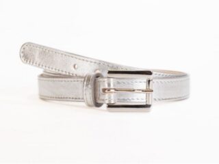 La Guêpe - Fine ceinture femme en cuir argenté, boucle carré – 9086  Choisir