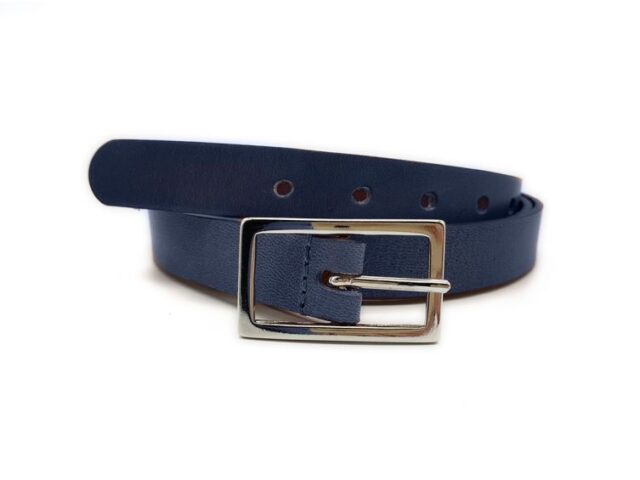 La Guêpe - Fine ceinture femme en cuir bleu marine 4087  Choisir