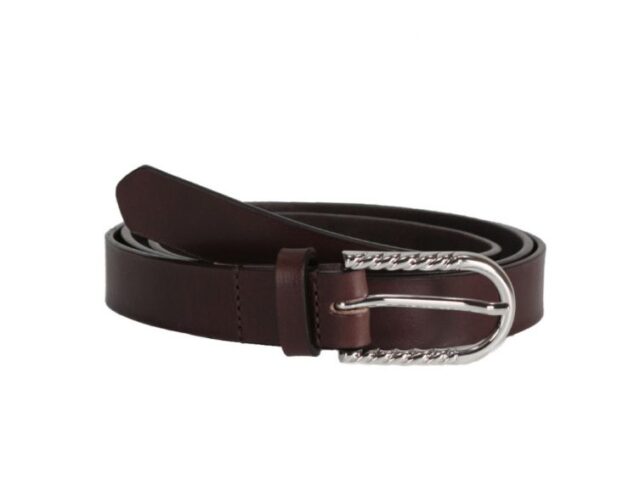 La Guêpe - Fine ceinture femme en cuir marron foncé 4082 Choisir
