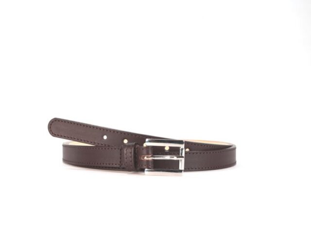 La Guêpe - Fine ceinture femme en cuir marron foncé 5086 Choisir