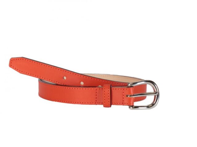 La Guêpe - Fine ceinture femme en cuir orange 5083  Choisir