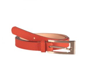 Fine ceinture femme en cuir orange 7022 120 cm par la marque La Guêpe La Guêpe - Fine ceinture femme en cuir orange 7022 120 cm