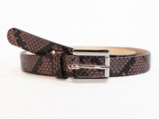 La Guêpe - Fine ceinture femme en cuir python, boucle carré  9086  Choisir
