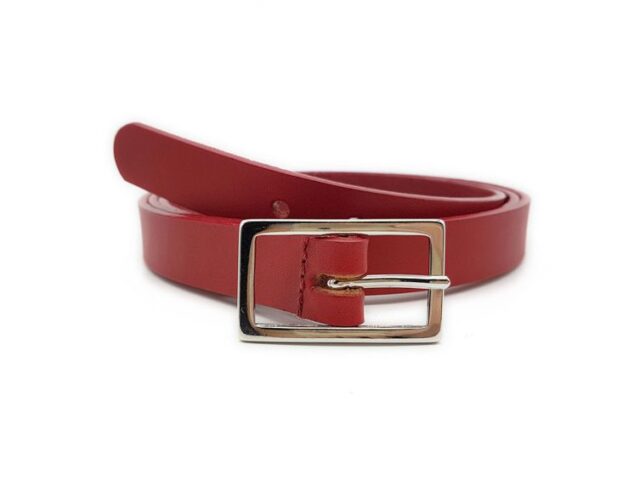 La Guêpe - Fine ceinture femme en cuir rouge 4087  Choisir
