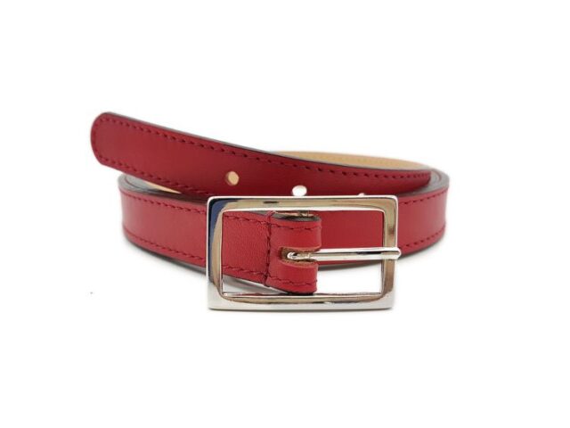 La Guêpe - Fine ceinture femme en cuir rouge 5087  Choisir