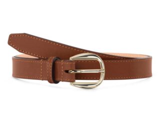 La Guêpe - Fine ceinture premium cuir chic gold, boucle féminine, arrondie, dorée  25mm  5112 Choisir