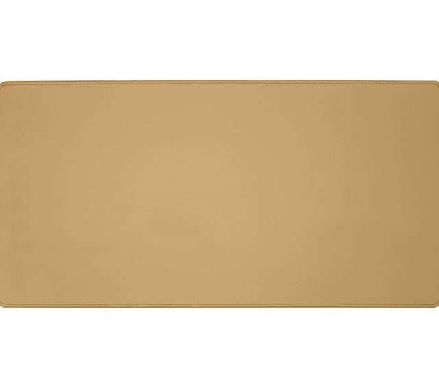 Lavoisier Maroquinier - Grand sous-main en cuir beige café latte - 80x40 cm