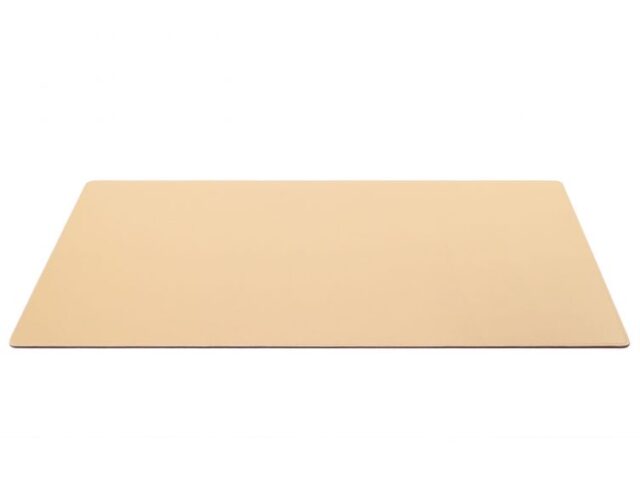 Lavoisier Maroquinier - Grand sous-main en cuir beige café latte - 80x40 cm