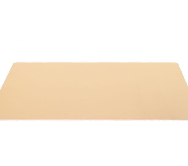 Lavoisier Maroquinier - Grand sous-main en cuir beige café latte - 80x40 cm