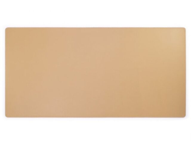 Lavoisier Maroquinier - Grand sous-main en cuir beige café latte - 80x40 cm