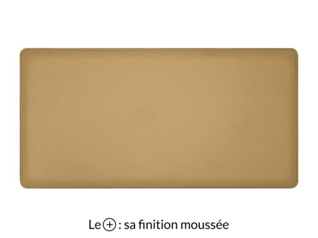 Lavoisier Maroquinier - Grand sous-main en cuir beige café latte "Premium" - 80x40 cm