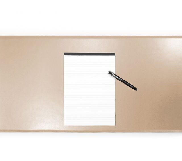 Lavoisier Maroquinier - Grand sous-main en cuir beige café latte "Premium" - 80x40 cm