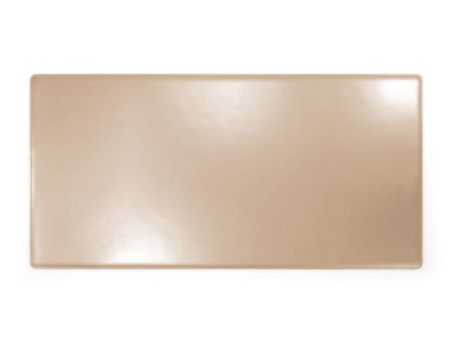 Lavoisier Maroquinier - Grand sous-main en cuir beige café latte "Premium" - 80x40 cm