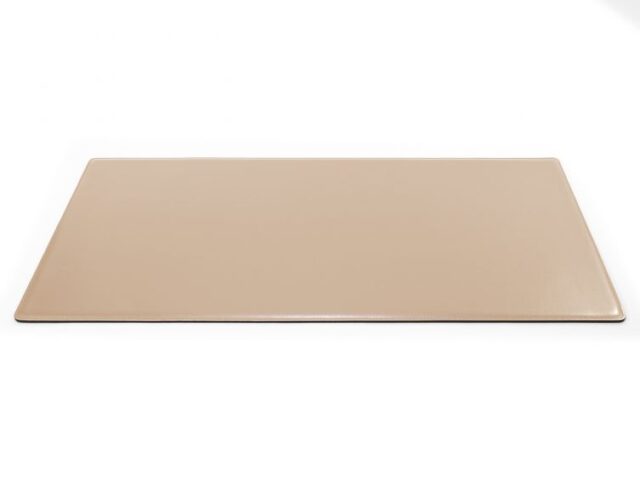 Lavoisier Maroquinier - Grand sous-main en cuir beige café latte "Premium" - 80x40 cm