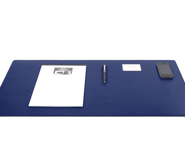 Lavoisier Maroquinier - Grand sous-main en cuir bleu cobalt - 80x40 cm