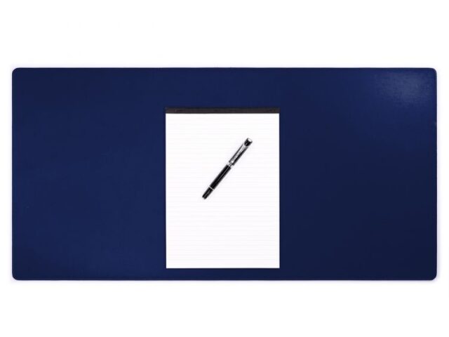 Lavoisier Maroquinier - Grand sous-main en cuir bleu cobalt - 80x40 cm