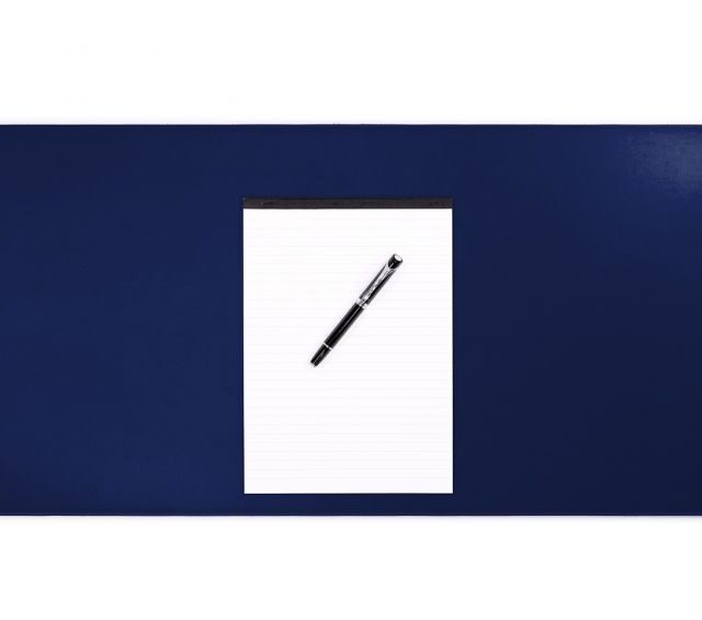 Lavoisier Maroquinier - Grand sous-main en cuir bleu cobalt - 80x40 cm