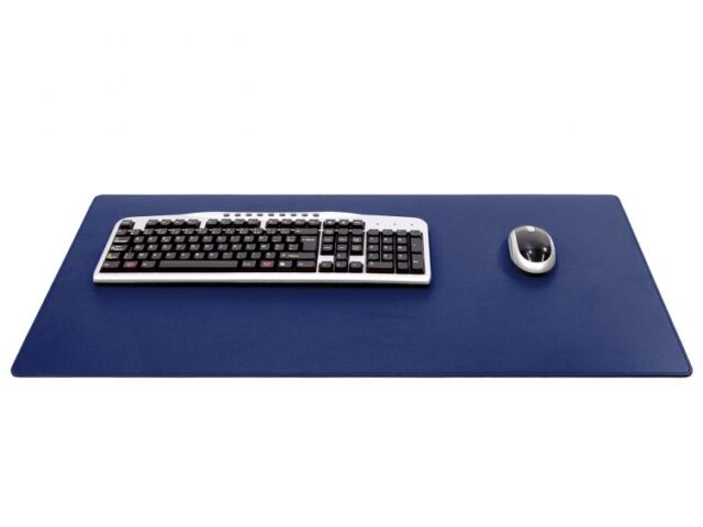 Lavoisier Maroquinier - Grand sous-main en cuir bleu cobalt - 80x40 cm