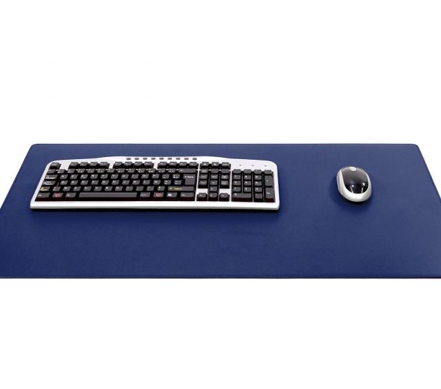 Lavoisier Maroquinier - Grand sous-main en cuir bleu cobalt - 80x40 cm