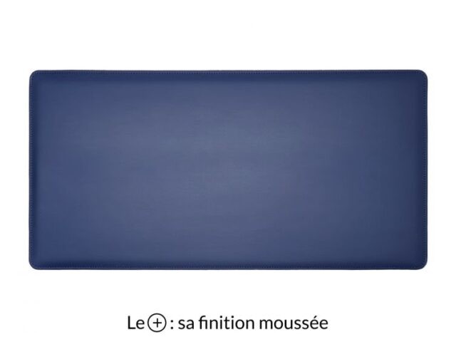 Lavoisier Maroquinier - Grand sous-main en cuir bleu cobalt "Premium" - 80x40 cm