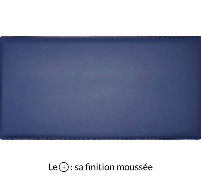 Lavoisier Maroquinier - Grand sous-main en cuir bleu cobalt "Premium" - 80x40 cm