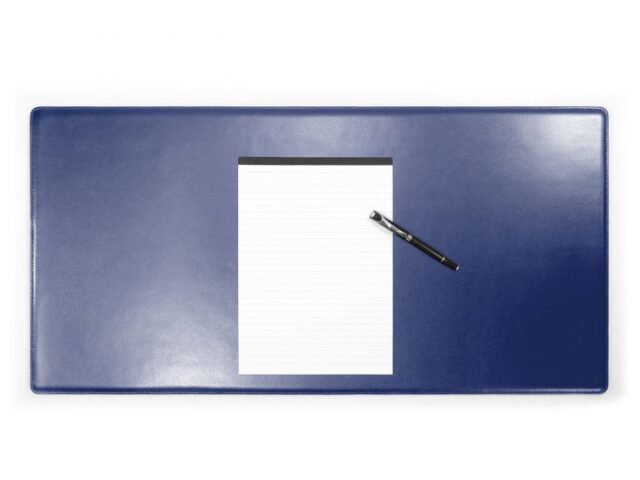 Lavoisier Maroquinier - Grand sous-main en cuir bleu cobalt "Premium" - 80x40 cm