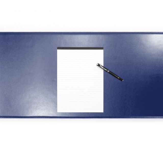 Lavoisier Maroquinier - Grand sous-main en cuir bleu cobalt "Premium" - 80x40 cm