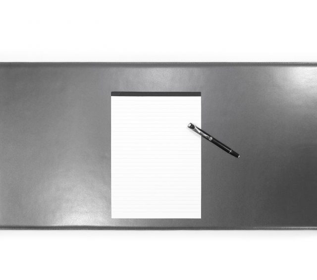 Lavoisier Maroquinier - Grand sous-main en cuir gris fer "Premium" - 80x40 cm