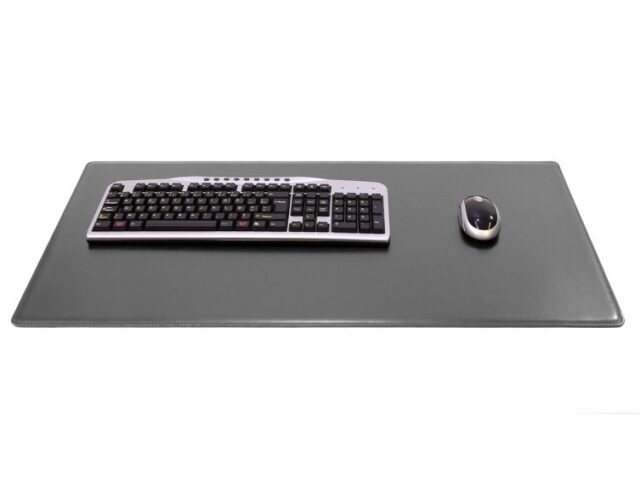 Lavoisier Maroquinier - Grand sous-main en cuir gris fer "Premium" - 80x40 cm