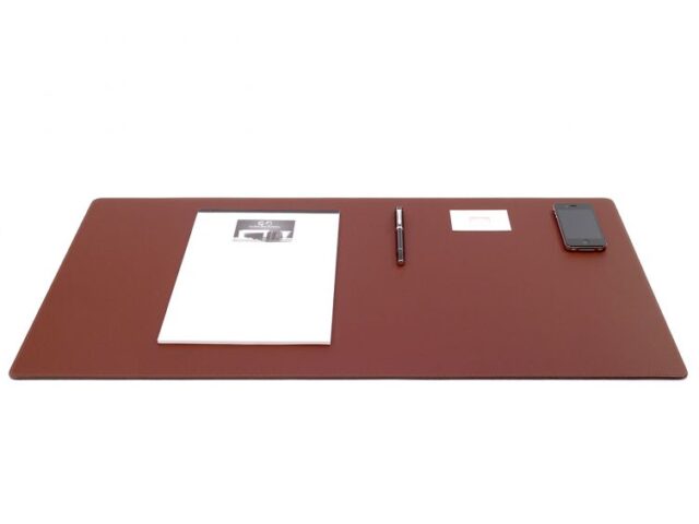 Lavoisier Maroquinier - Grand sous-main en cuir marron - 80x40 cm