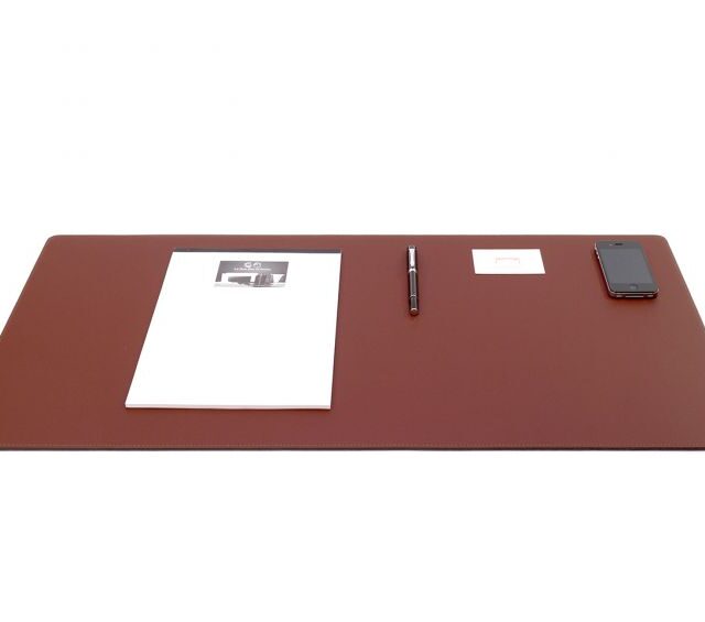 Lavoisier Maroquinier - Grand sous-main en cuir marron - 80x40 cm